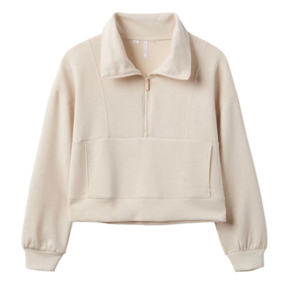 TRAVIS MATHEW Skyloft Soft Half Zip - Heather Brazilian Sand